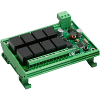 (image for) DIN-Rail 24V 8-Relay Modbus RTU ASCII RS485 Board