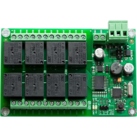 (image for) DIN-Rail 24V 8-Relay Modbus RTU ASCII RS485 Board