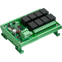 (image for) DIN-Rail 24V 8-Relay Modbus RTU ASCII RS485 Board