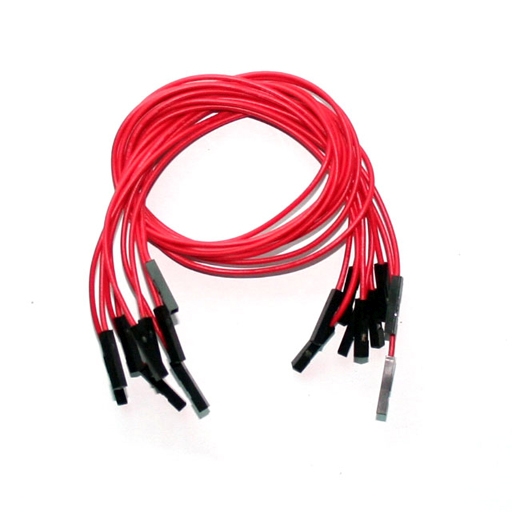 (image for) Red Jumper Wires 0.1" F/F 12" 26awg - Click Image to Close